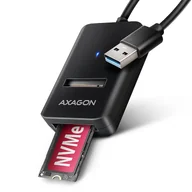 Obudowy i kieszenie na dyski twarde - Axagon ADM2-AM USB-A 10Gbps - M.2 NVMe & SATA SSD adaptér, kabelis USB-A 10cm Obudowa SSD Czarny - miniaturka - grafika 1
