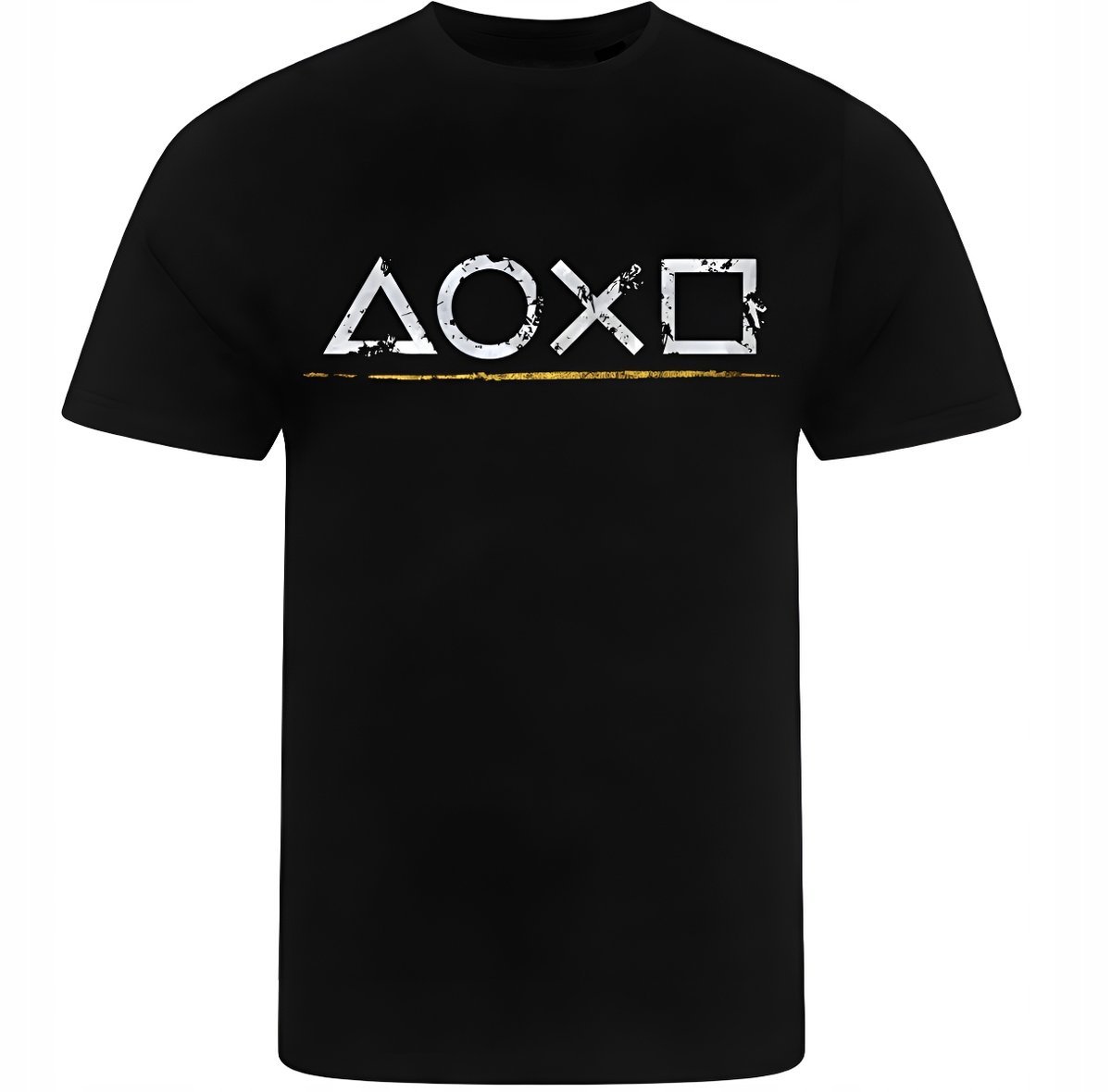 CZARNA KOSZULKA Z NADRUKIEM MĘSKA ŚMIESZNA T-SHIRT GRACZ PLAYSTATION r. L