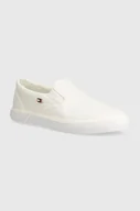 Trampki damskie - Tommy Hilfiger tenisówki VULC CANVAS damskie kolor biały FW0FW08065 - miniaturka - grafika 1