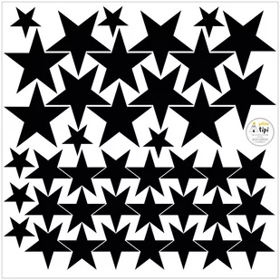 Zestaw naklejek Mini Stars black, 40x40 cm - Naklejki na ścianę - miniaturka - grafika 1