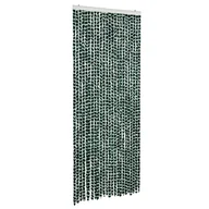 Zasłony - vidaXL Zasłona muchowa szenilowa zielono-biała 100x200 cm - miniaturka - grafika 1