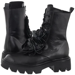 Czarne botki trzewiki workery modne Carinii B9823-E50 skóra damskie r.39 - Botki damskie - miniaturka - grafika 1