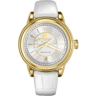Zegarki damskie - Zegarek damski Aviator MOONFLIGHT V.1.33.1.343.4 Swiss Made złoty na pasku - miniaturka - grafika 1