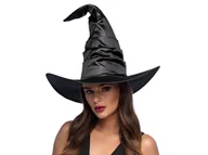 Halloween - Kapelusz czarownicy czarny satynowy - 1 szt. - miniaturka - grafika 1