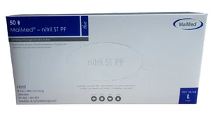 Maimed, Rękawice Chemoodporne Nitrylowe Bezpudrowe, Niebieskie, Rozmiar L, 50 Szt. - Rękawiczki jednorazowe - miniaturka - grafika 1