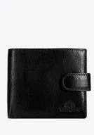 Portfele - Klasyczny męski portfel ze skóry z zapięciem na napę czarny - miniaturka - grafika 1