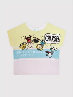 Koszulki dla chłopców - Benetton United Colors Of T-Shirt PEANUTS 3096C156X Kolorowy Boxy Fit - grafika 1