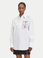 Koszule damskie - KARL LAGERFELD Koszula A3W11040 Biały Relaxed Fit - miniaturka - grafika 1