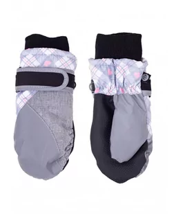 YOCLUB Rękawiczki narciarskie dziewczęce jednopalczaste kratka 14 cm - Rękawiczki - miniaturka - grafika 1