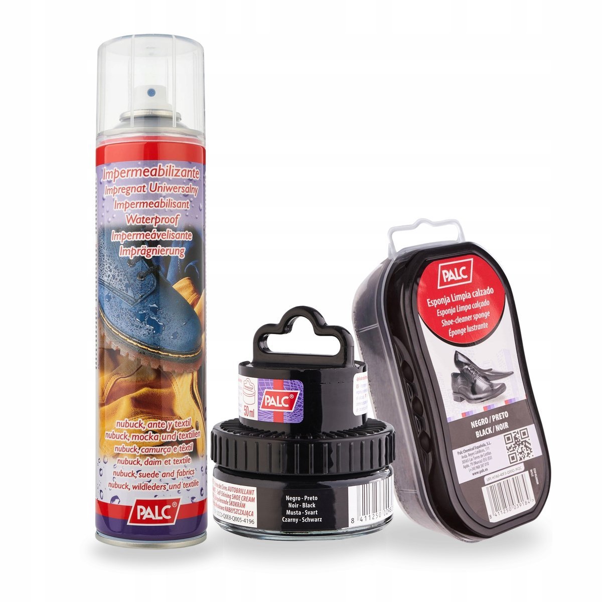 Czarna Pasta do Butów i Czarny Czyścik z Impregnatem Palc Zestaw 3w1
