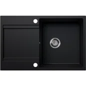 Zlewozmywaki - EOS Zlewozmywak granitowy GIOKO z ociekaszem (czarny mat) - miniaturka - grafika 1
