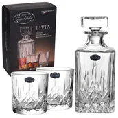 Karafki - Zestaw do whisky karafka 760 ml i 2 szklanki 300 ml pudełko upominkowe Livia Festa Italia - miniaturka - grafika 1