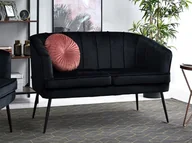 Sofy i kanapy - SOFA DWUOSOBOWA BEZ FUNKCJI SPANIA ESTEL CZARNA Z WELURU - miniaturka - grafika 1
