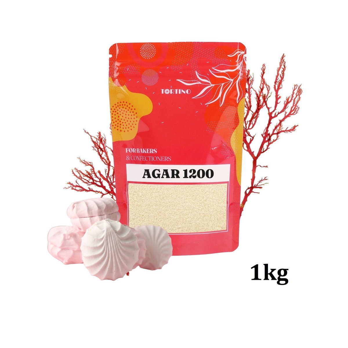 Agar Agar 1200 - naturalny zagęstnik z alg 1kg Tortino