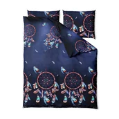 Pościel - Pościel klasyczna - Łapacze snów/granat  200x220 cm- 3 części - miniaturka - grafika 1