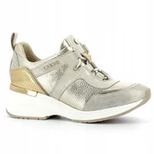 Półbuty damskie - Z��ote sneakersy CARINII B5787-F76 sk��ra koturn damskie r.38 - miniaturka - grafika 1