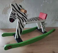 Skoczki dla dzieci - Drewniany Koń na Biegunach Zebra Small Foot - miniaturka - grafika 1