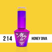Lakiery hybrydowe - Molly Lac Lakier hybrydowy MollyLac Obsession Honey Diva 10 ml Nr 214 - miniaturka - grafika 1