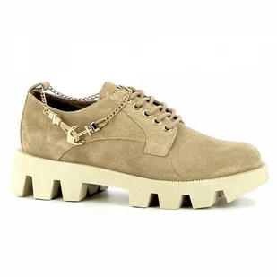 Beżowe oksfordy zamszowe CARINII roz39 - Carinii - Mokasyny damskie - miniaturka - grafika 1