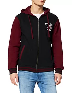 cotton division Męska bluza z kapturem, czarny / bordowy, S - Bluzy męskie - miniaturka - grafika 1