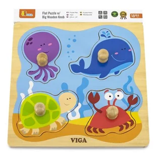 VIGA Toys Drewniane Puzzle z Pinezkami Morze 50132 - Puzzle - miniaturka - grafika 1