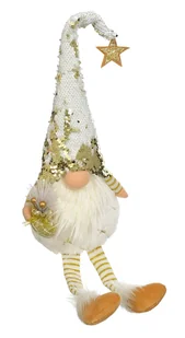 SKRZAT świąteczny KRASNAL gnom Mikołaj DUŻY biały Świecący - Ozdoby bożonarodzeniowe - miniaturka - grafika 1