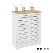 Meble łazienkowe - SoBuy Łazienkowe Konsola do przedpokoju Szafki Stojące Komoda z drzwiami BZR41-W - miniaturka - grafika 1