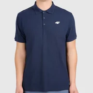 Koszulki męskie - Koszulka Polo Męska 4F Regular Z Kołnierzem Granatowa Klasyczna Casual 5XL - miniaturka - grafika 1