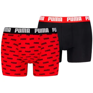 Męskie bokserki Puma Everyday Aop Print Boxer 2P Rozmiar: XL / Kolor: czarny/czerwony - Majtki męskie - miniaturka - grafika 1