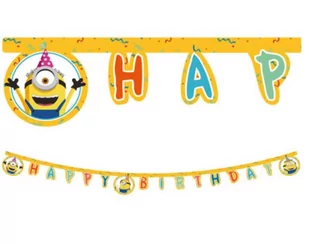 Procos Baner flagi na imprezę "Minionki 2 Happy Birthday 200 cm - Dekoracje sali - miniaturka - grafika 1