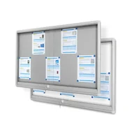 Gabloty - Gablota ogłoszeniowa z drzwiami przesuwnymi magnetyczna biała lub srebrna, cienka - miniaturka - grafika 1