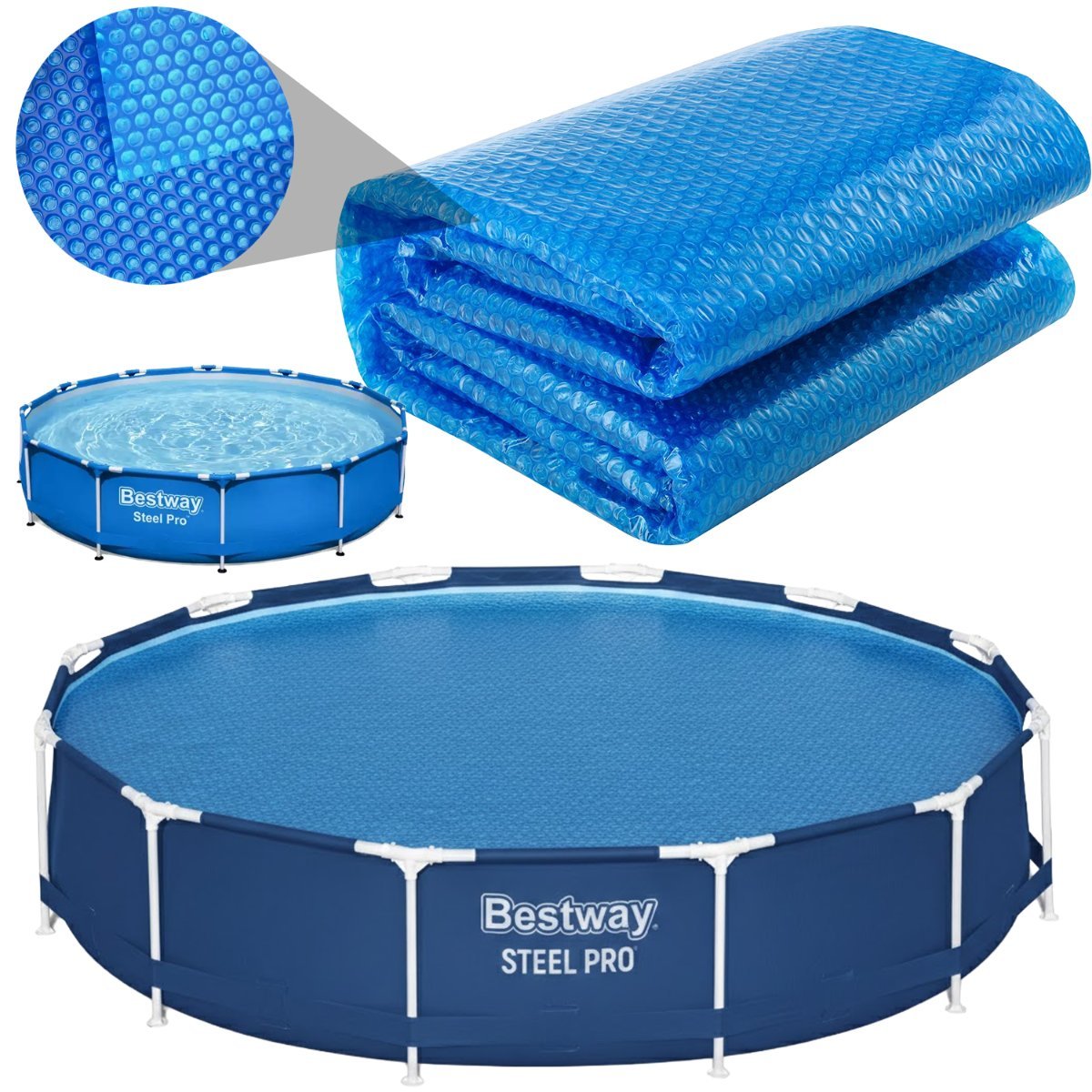 Bestway pokrywa solarna izolacyjna cieplna do basenu  steel pro 366x76cm