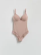 Moda i Uroda OUTLET - Reserved - Body z miseczkami push up - brudny róż - miniaturka - grafika 1