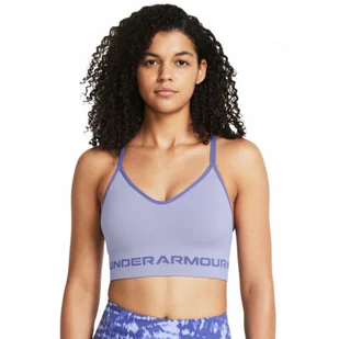 Biustonosz treningowy Under Armour UA Seamless Low Long Bra - fioletowy - UNDER ARMOUR - Bielizna sportowa damska - miniaturka - grafika 1