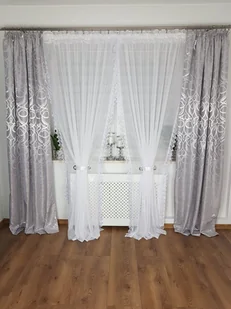 Firana z gipiurą dwa kokony 250cm, firana do salonu , firany gotowe - Firany - miniaturka - grafika 1