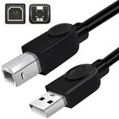 Kable - Kabel USB do drukarki HP Canon Xerox 1.8m czarny - miniaturka - grafika 1