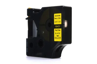 Taśma JetWorld Zamiennik Dymo Rhino Czarny na Żółtym 9mm x 5,5m Winylowa, Vinyl (18431) - Drukarki kart i etykiet - miniaturka - grafika 1