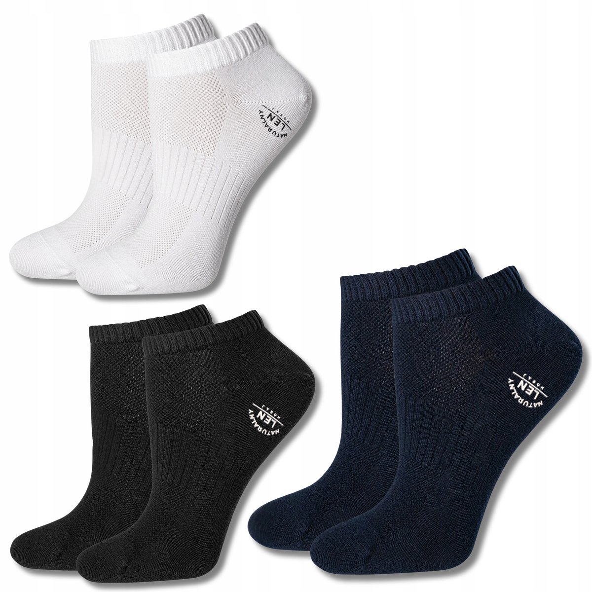 SKARPETY STOPKI DAMSKIE SKARPETKI DO KOSTKI BAWEŁNA I LEN MORAJ 3-PAK 42-45 MIX