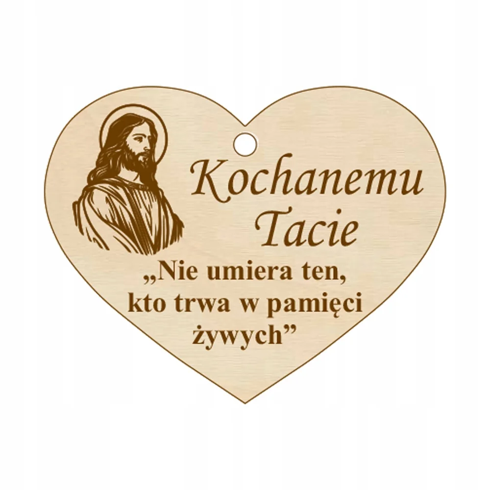 ZAWIESZKA NA ZNICZ SERCE DLA TATY DZIADZIA WUJKA PRZYJACIELA DREWNO