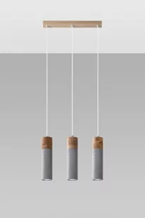 Sollux Lighting Lampa wisząca ZANE 3 szara - Lampy sufitowe - miniaturka - grafika 1