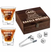 Pozostałe akcesoria barmańskie - Kamienie kostki do whisky ze szklankami zestaw z grawerem dla niego - miniaturka - grafika 1