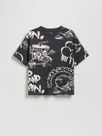 Koszulki dla chłopców - Reserved - T-shirt z nadrukiem - ciemnoszary - miniaturka - grafika 1