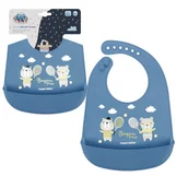 Śliniaki i fartuszki - CANPOL ŚLINIAK Z KIESZENIĄ BONJOUR PARIS SILIKON - miniaturka - grafika 1