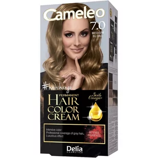 DELIA Cosmetics Cameleo HCC Farba permanentna Omega+ nr 7.0 Medium Blond 1op - Farby do włosów i szampony koloryzujące - miniaturka - grafika 1