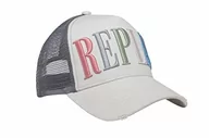 Czapki damskie - Replay Damska czapka baseballowa z siateczką, biała (Optical White-Lt Grey 1421), rozmiar uniwersalny, 1421 OPTICAL WHITE-LT GREY, jeden rozmiar - miniaturka - grafika 1