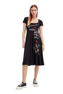 Desigual Damska sukienka Vest_Broadway Road, czarny, L - Sukienki - miniaturka - grafika 1