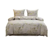 Pościel - Komplet pościeli dwustronnej 160x200 kremowa cytrusowe liście - miniaturka - grafika 1