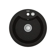 Zlewozmywaki - Mexen Diego zlewozmywak granitowy 1-komorowy 488 x 480 mm, czarny/złoty metalik - 6512481000-75 - miniaturka - grafika 1