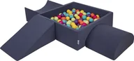 Suche baseny - KiddyMoon KiddyMoon Piankowy plac zabaw PPZP-KW30D-114 z piłeczkami granatowy: jasny zielony-żółty-turkus-pomarańcz-ciemny róż-fiolet basen 200/klin L/rampa L/półwałek L Zabawka plac zabaw - miniaturka - grafika 1
