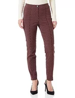 Spodnie damskie - EDITION Damskie spodnie rekreacyjne, czerwony/pomarańczowy/czarny wzór, 34 - miniaturka - grafika 1